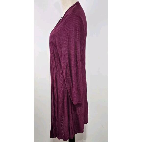 Torrid Slub Knit Women's Sz 3 Cardigan Drape Front Hi-Low Lightweight Purple - Picture 4 of 9